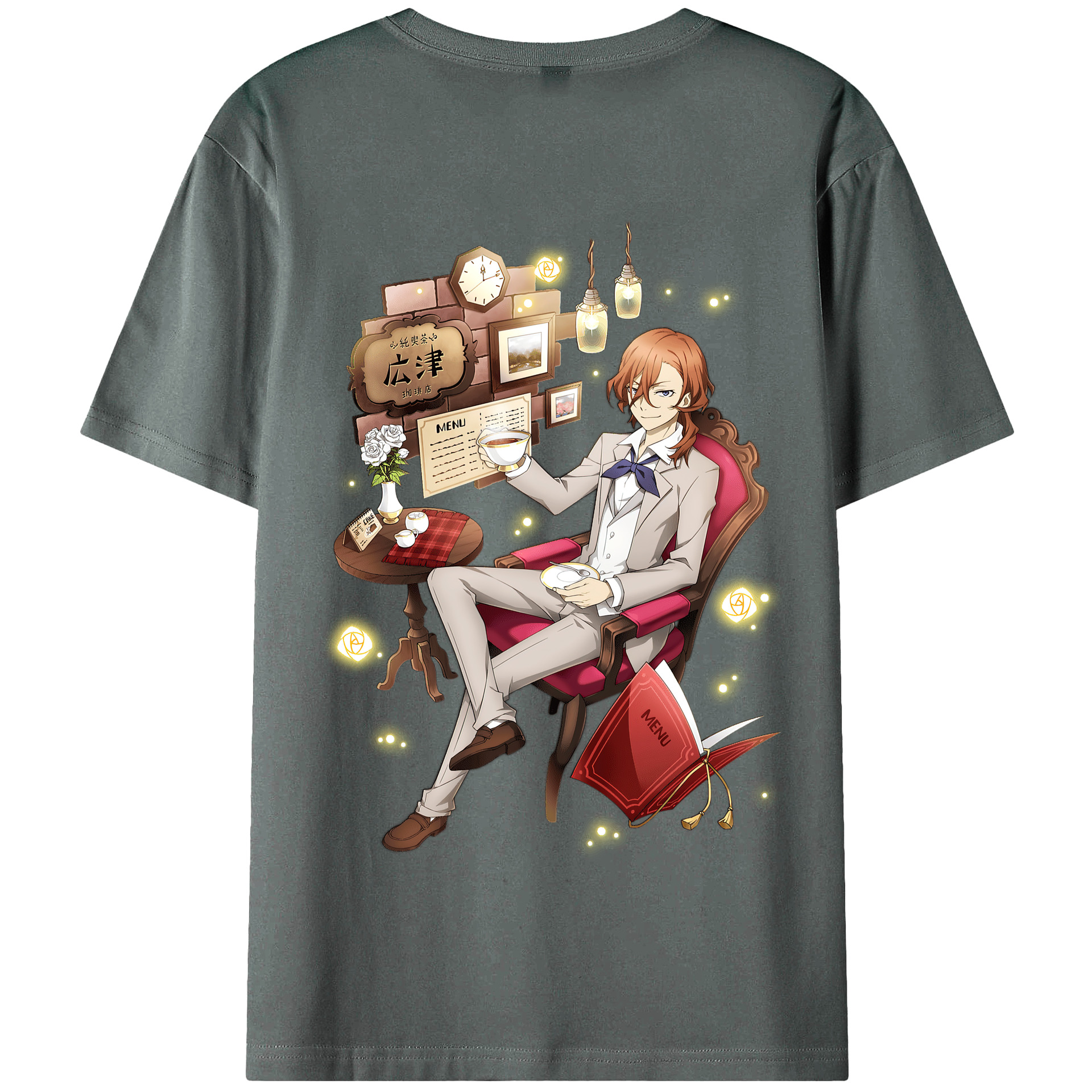 （画像用） 文豪ストレイドッグス Bungo Stray Dogs 綿100％半袖Tシャツ（背面プリント）